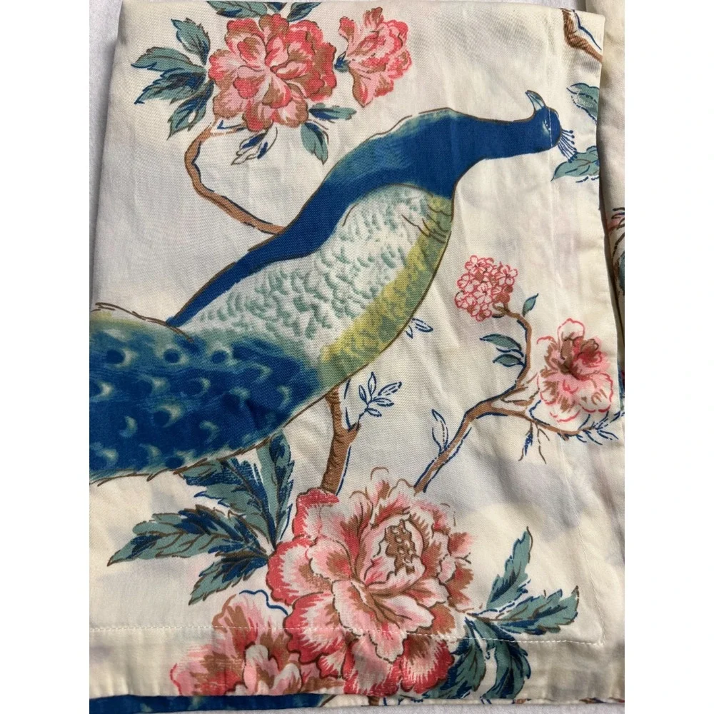 Eikei Pillow Sham Peacock Floral Standard Size Set 2 Cotton
